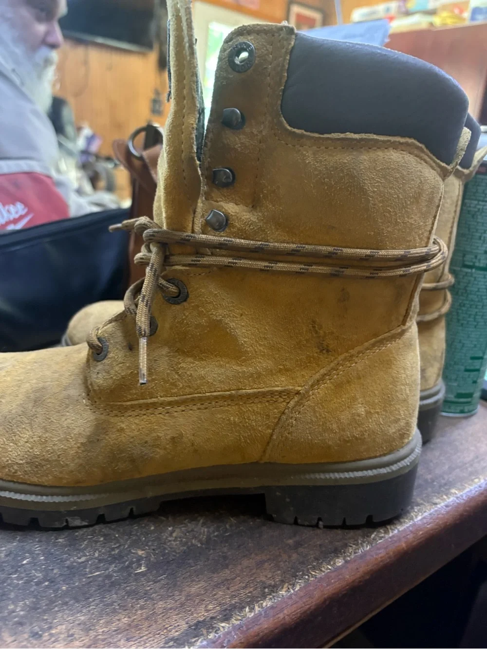 Wolverine Tan Suede Lace-Up Boots